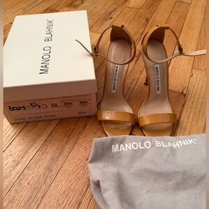 Manolo Blahnik Nude Caramel Strappy sandal heels